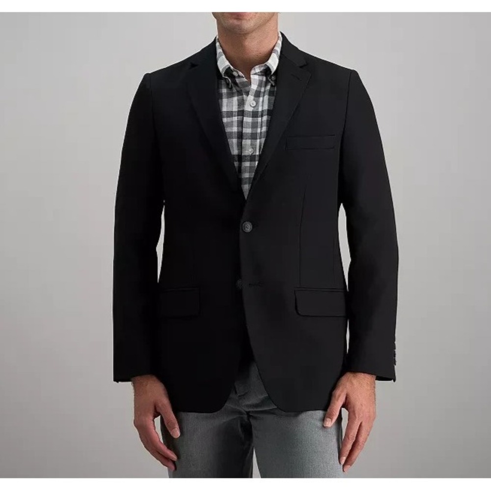 Haggar Mens Classic fit Suit Jacket Blazer 44 R Black Solid
